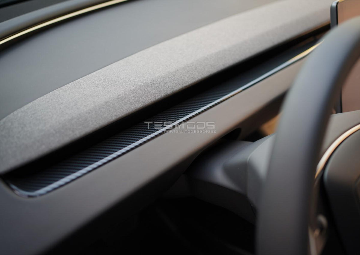Model 3 Gloss Carbon Fiber Dash Trim Cover - Model 3, Model 3 Highland