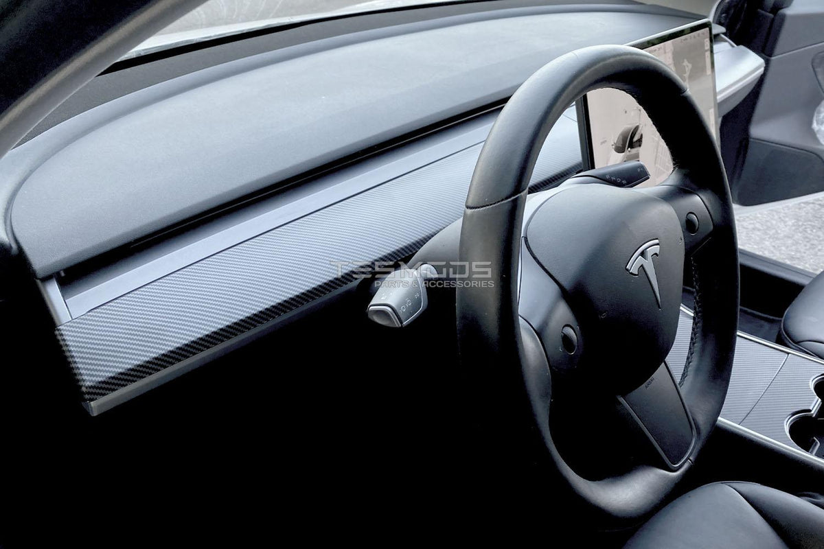 Model Y Satin Carbon Fiber Dash & Door Trim Covers