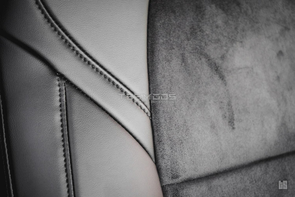 Model Y Napa Leather Seat Covers – Onyx Black w/ Suede