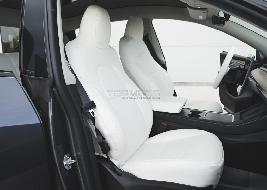 Model 3 Napa Leather Seat Covers – Dove White