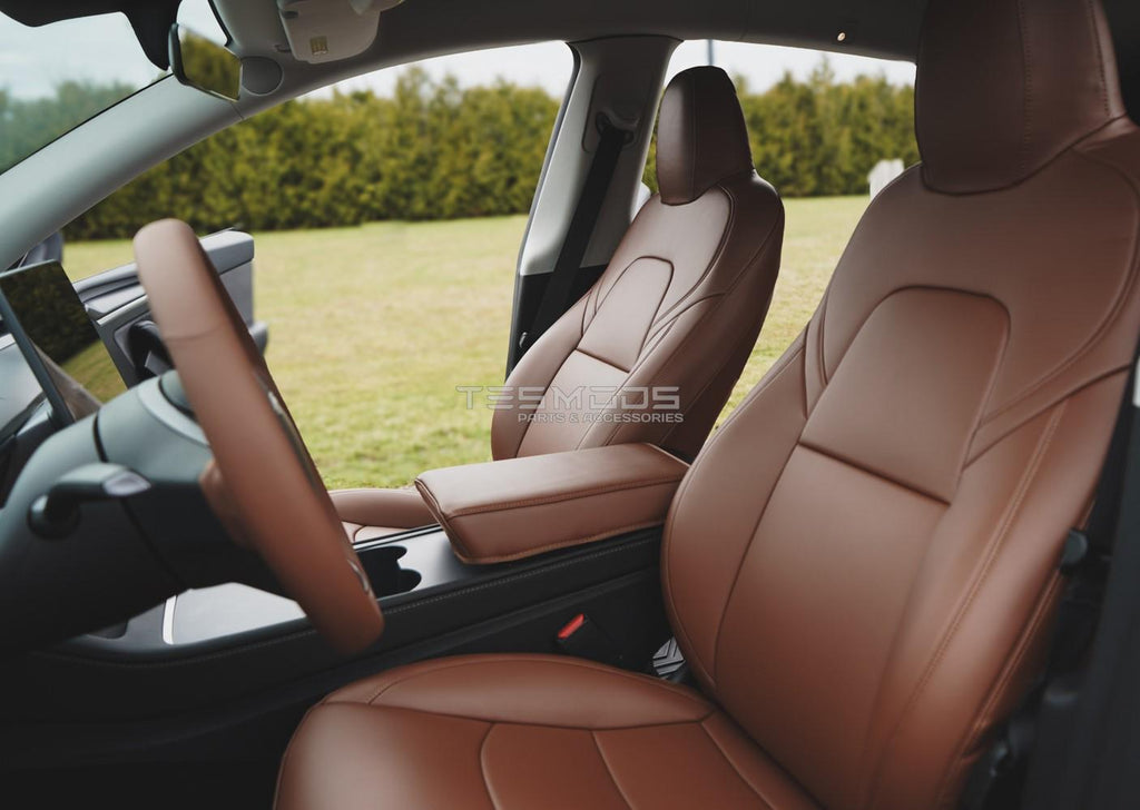 Model Y Napa Leather Seat Covers – Saddle Tan