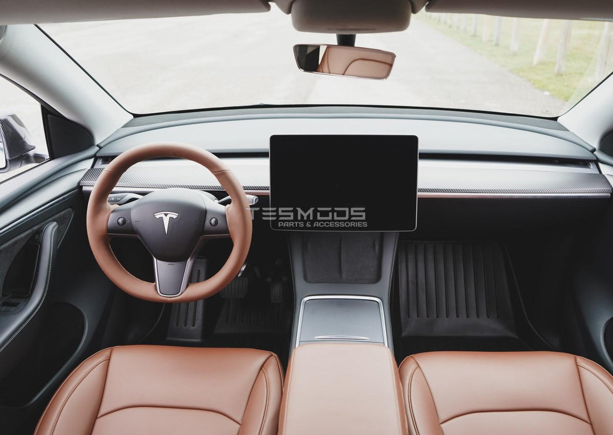 Model 3 Steering Wheel Cover – Hand Stitch – Saddle Tan