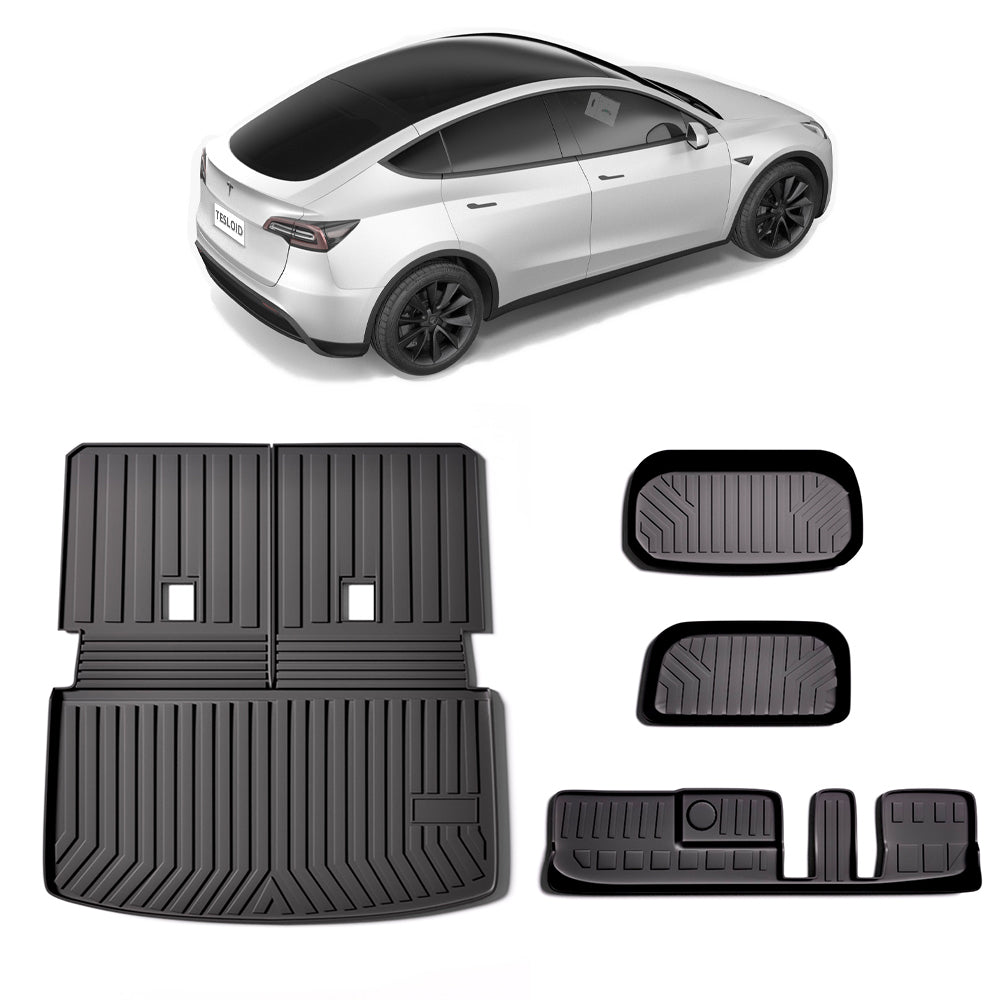 Model Y Frunk Trunk 3rd Row & Back Seat Mats – 3D Extreme Performance – 7 Seater