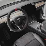 Model Y Steering Wheel Cover – Hand Stitch – Black Suede