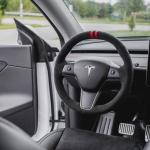 Model Y Steering Wheel Cover – Hand Stitch – Black Suede