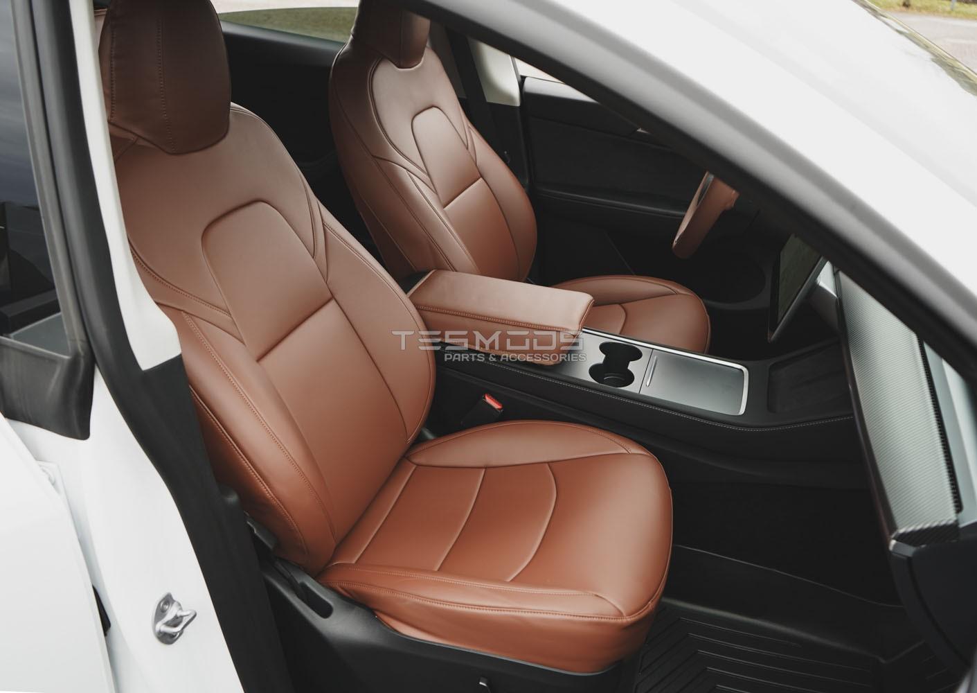 Model 3 Napa Leather Seat Covers – Saddle Tan