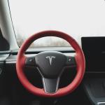 Model Y Steering Wheel Cover – Hand Stitch – Rolls Royce Red