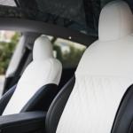 Model 3 Napa Leather Seat Protectors – Dove White