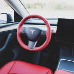 Model Y Steering Wheel Cover – Hand Stitch – Rolls Royce Red