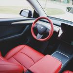 Model Y Steering Wheel Cover – Hand Stitch – Rolls Royce Red