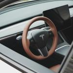 Model 3 Steering Wheel Cover – Hand Stitch – Saddle Tan