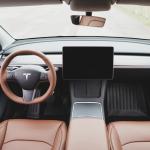 Model Y Steering Wheel Cover – Hand Stitch – Saddle Tan