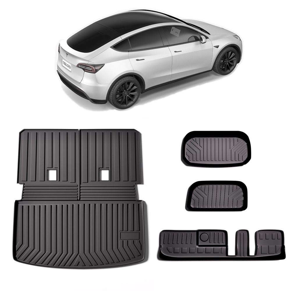 Model Y Frunk Trunk 3rd Row & Back Seat Mats – 3D Extreme Performance – 7 Seater